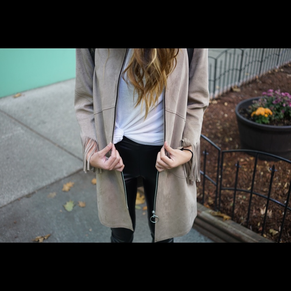 Zara Suede Fringe Coat